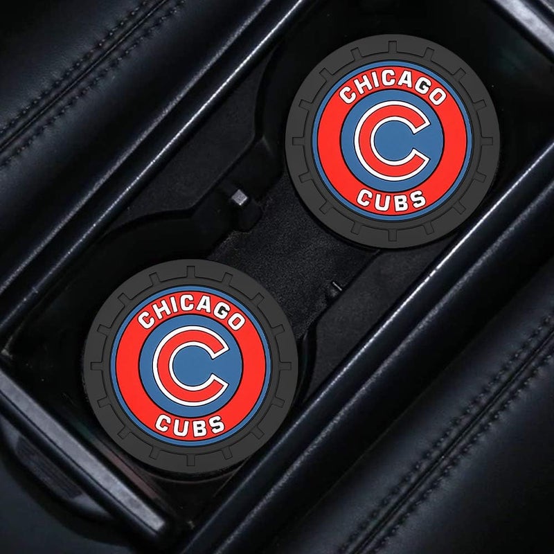 EMIJOY Cubs Car Cup Holder Coasters for Baseball Fans,Chicago Cubs Car Coasters for Vehicle Drink Holder,Baseball Stuffs Chicago Cubs Car Cup Holder Insert,Souvenir/Gifts for Baseball Fans,Car Cup Mat - Image 5